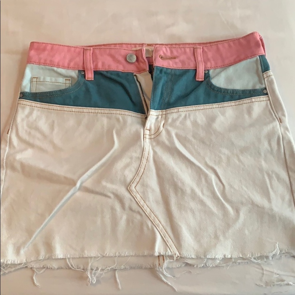 PAC SUN DENIM PATCHWORK SKIRT